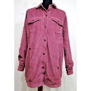 Ariat Women's‎ On The Run Corduroy Shacket Rose Pink Shirt Jacket Size M